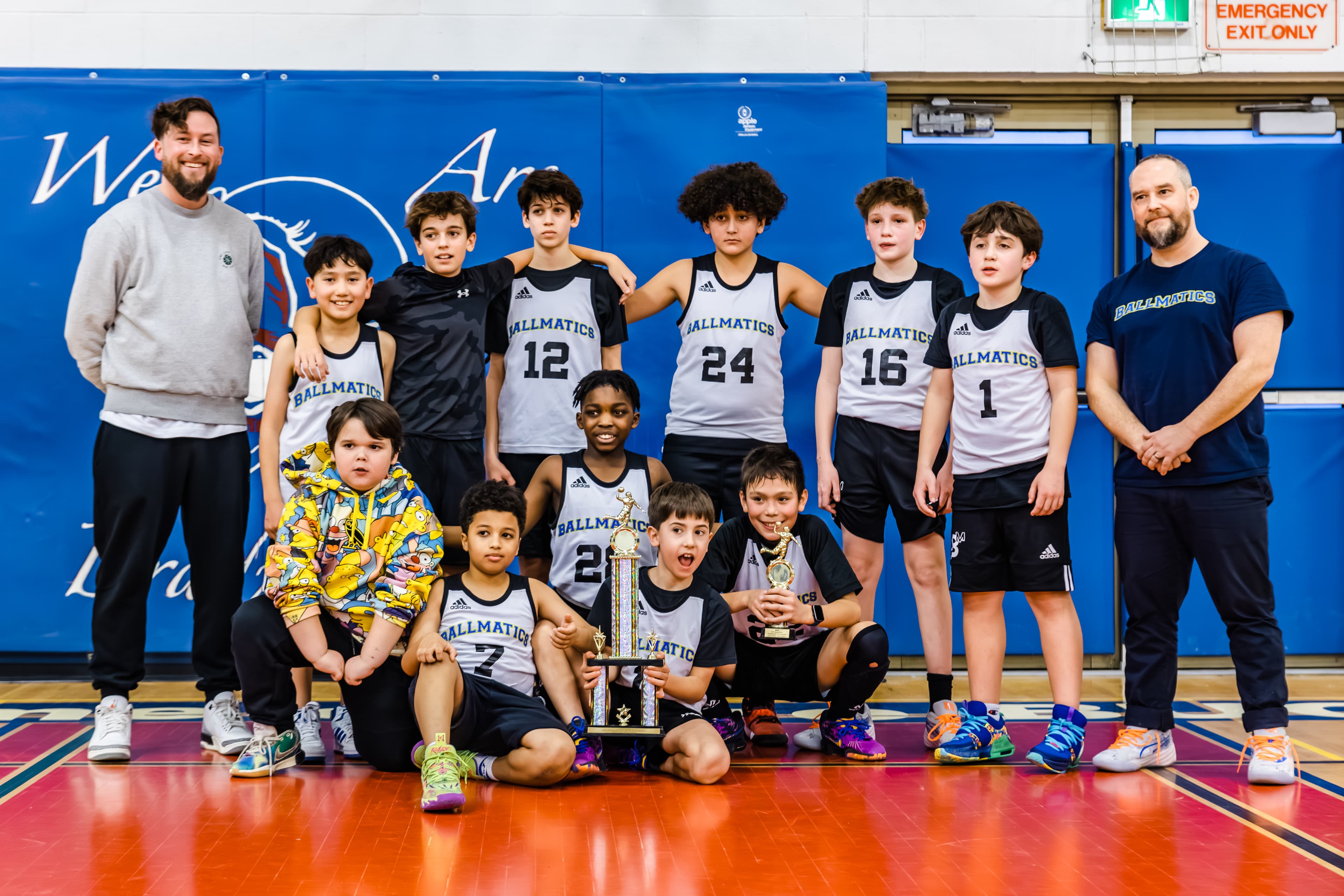 Players and coach after training