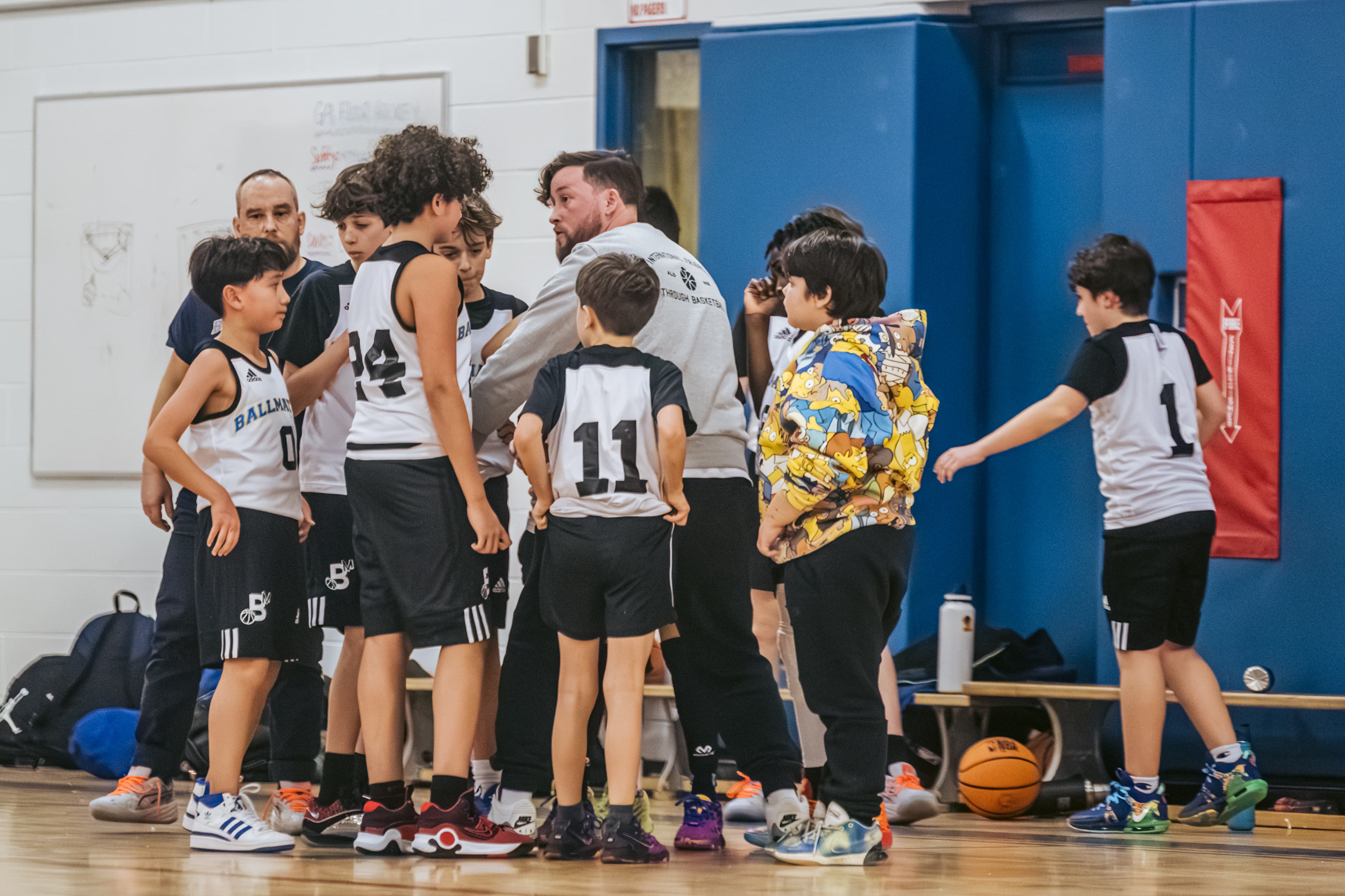 Coach Nolan teaching during a timeout