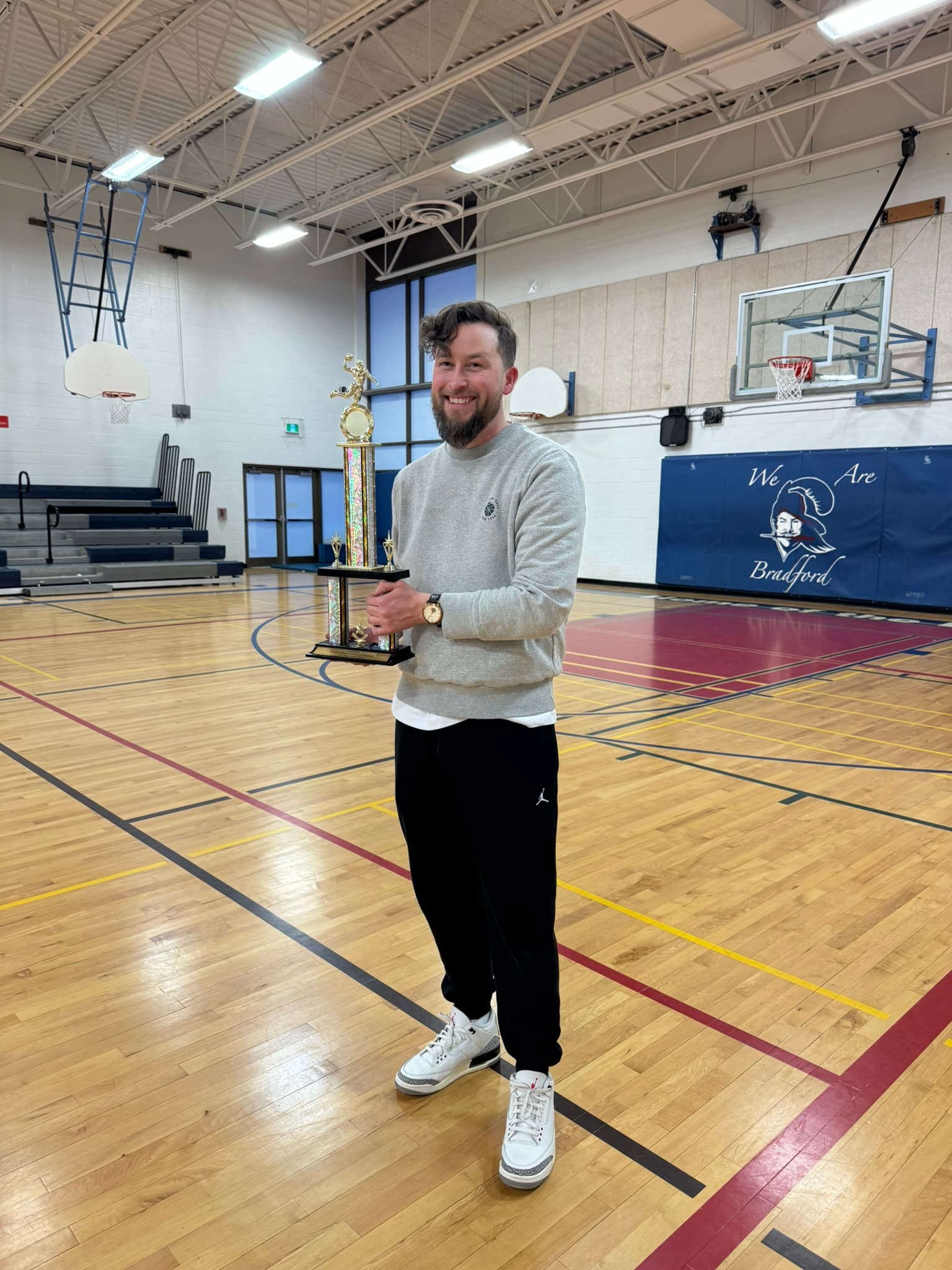 Celebrating a championship moment with the team